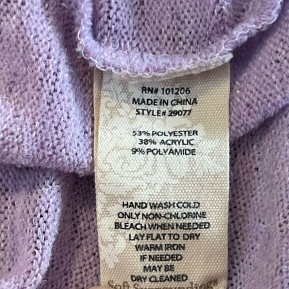 SOFT SURROUNDINGS Valentina Zip Sweater Lavender Women’s Size Small - Picture 5 of 5